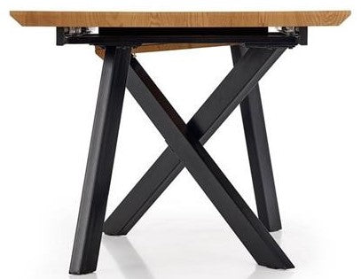 Kitchen Table East Yokohama | size: Length: 90cm, Width: 200cm, Height: 76cm | color: Black/Oak | image: 7 | variant: 1006840