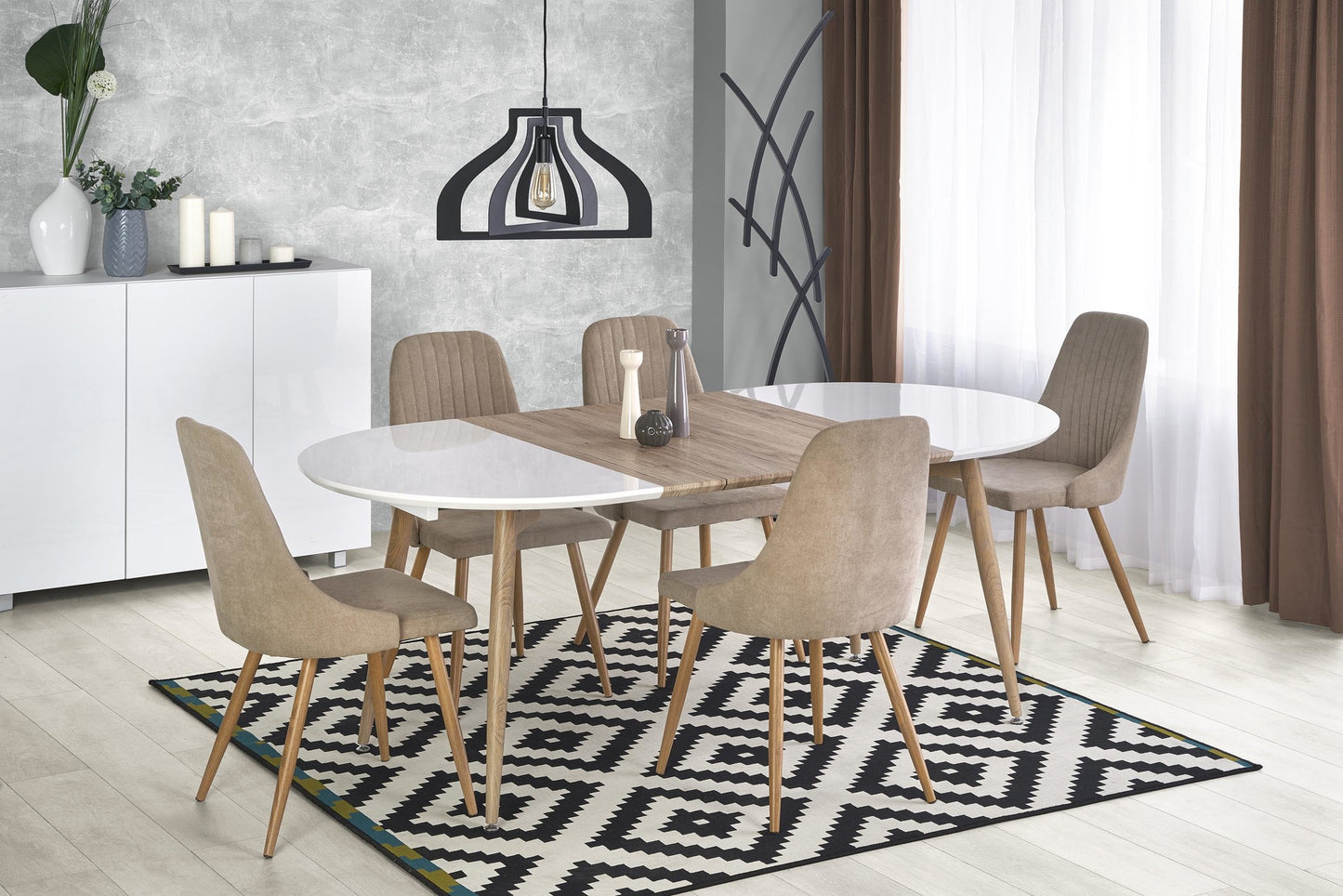 Kitchen Table Edward | size: Length: 100cm, Width: 200cm, Height: 75cm | color: White | image: 3 | variant: 1006447