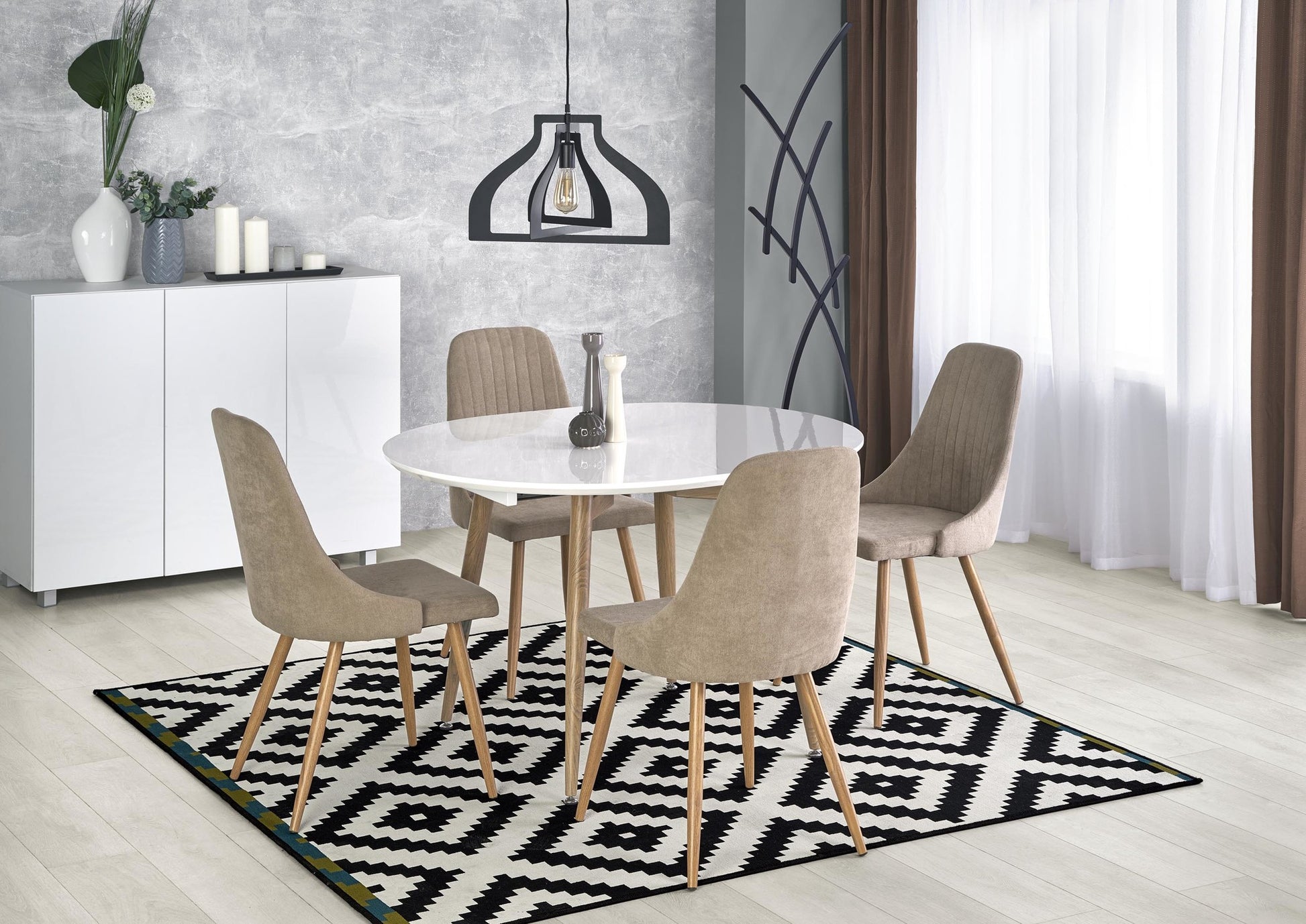 Kitchen Table Edward | size: Length: 100cm, Width: 200cm, Height: 75cm | color: White | image: 6 | variant: 1006447