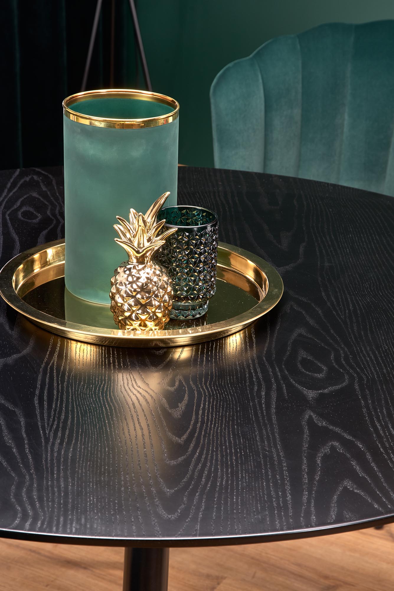 Kitchen Table Embos | size: Length: 120cm, Width: 120cm, Height: 75cm, Diameter: 120cm | color: Black/Gold | image: 7 | variant: 1011230