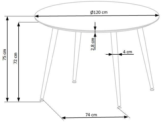 Kitchen Table Embos | size: Length: 120cm, Width: 120cm, Height: 75cm, Diameter: 120cm | color: Black/Gold | image: 9 | variant: 1011230
