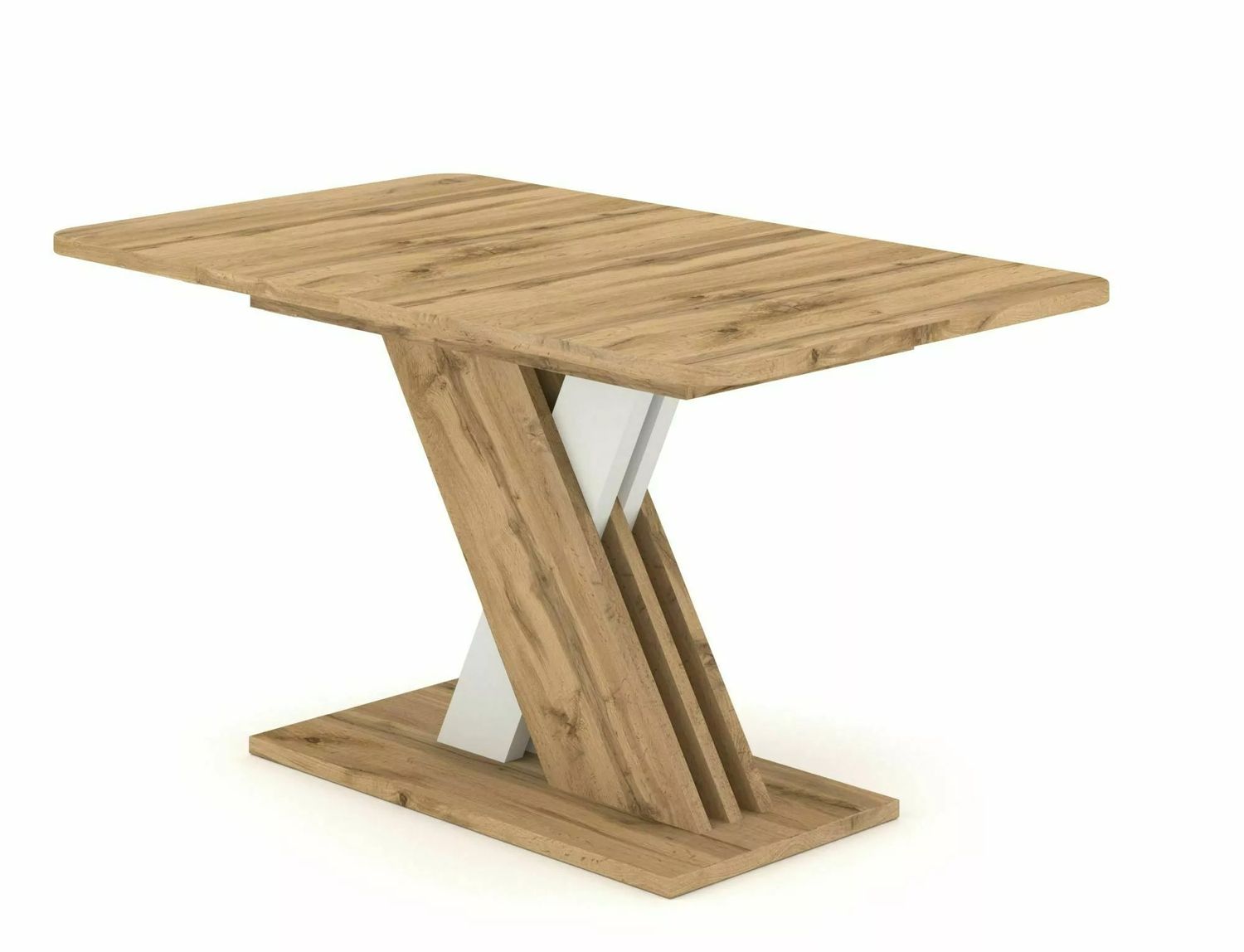 Kitchen Table Exel | size: Length: 85cm, Width: 180cm, Height: 76cm | color: White/Oak | image: 1 | variant: 1006548