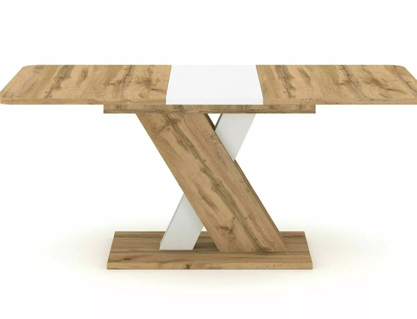 Kitchen Table Exel | size: Length: 85cm, Width: 180cm, Height: 76cm | color: White/Oak | image: 2 | variant: 1006548