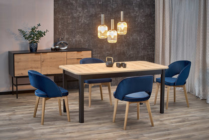 Kitchen Table Florian | size: Length: 90cm, Width: 228cm, Height: 76cm | color: Black/Oak | image: 5 | variant: 1006359