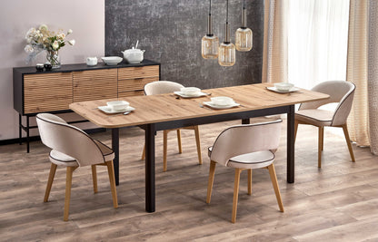 Kitchen Table Florian | size: Length: 90cm, Width: 228cm, Height: 76cm | color: Black/Oak | image: 6 | variant: 1006359