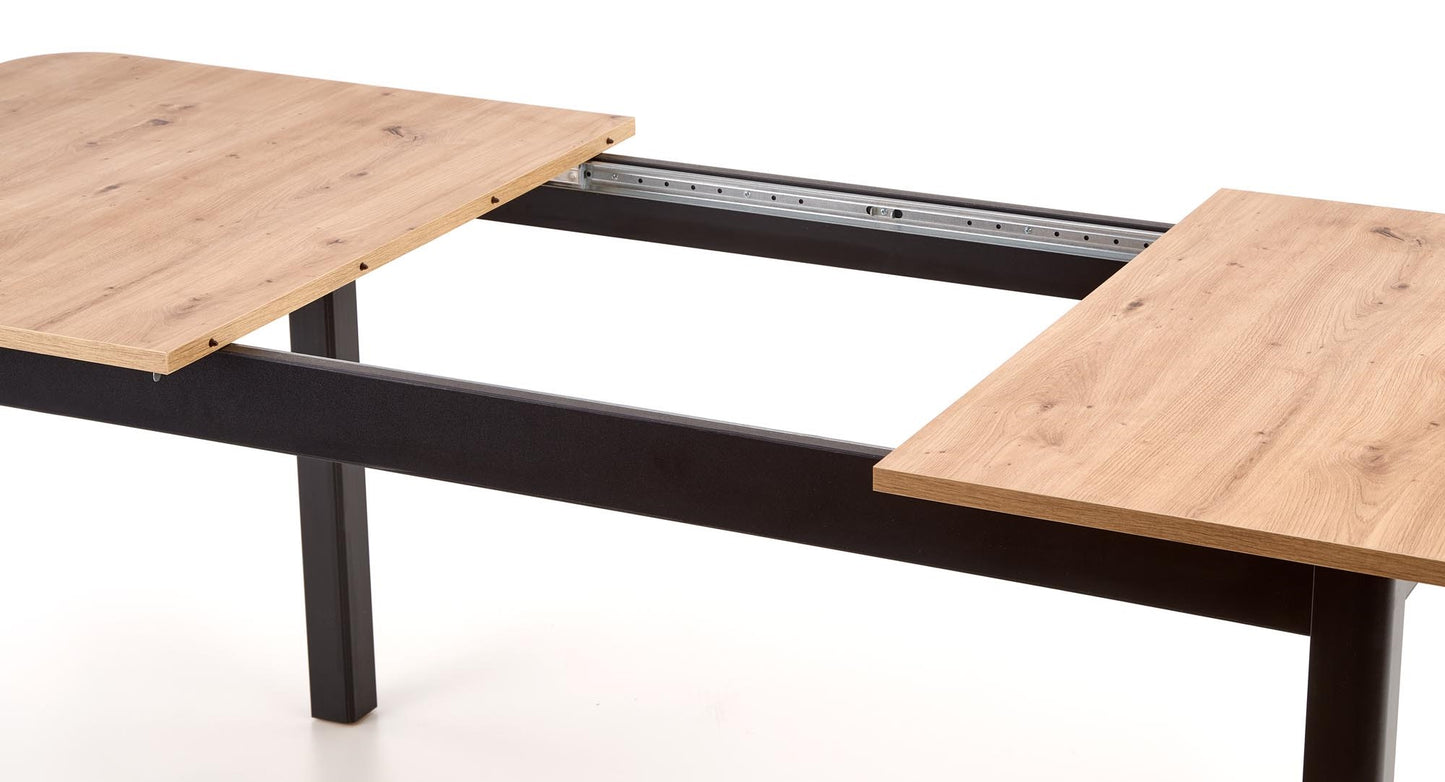 Kitchen Table Florian | size: Length: 90cm, Width: 228cm, Height: 76cm | color: Black/Oak | image: 8 | variant: 1006359
