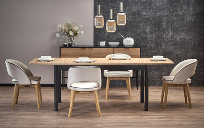 Kitchen Table Florian | size: Length: 90cm, Width: 228cm, Height: 76cm | color: Black/Oak | image: 9 | variant: 1006359