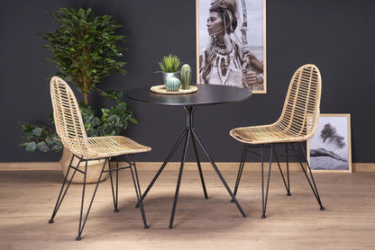 Kitchen Table Fondi | size: Length: 80cm, Width: 80cm, Height: 75cm, Diameter: 80cm | color: Black | image: 4 | variant: 1006454