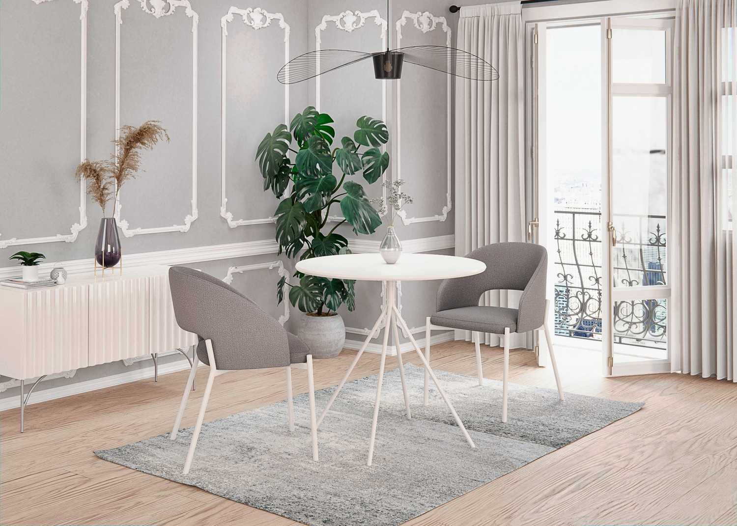 Kitchen Table Fondi | size: Length: 80cm, Width: 80cm, Height: 75cm, Diameter: 80cm | color: White | image: 4 | variant: 1006453