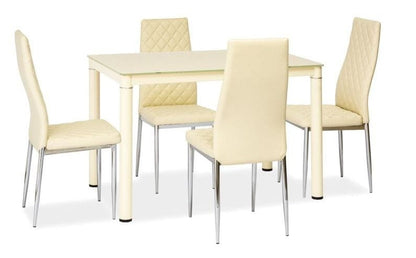 Kitchen Table Galant | size: Length: 60cm, Width: 100cm, Height: 75cm | color: Cream | image: 3 | variant: 1006570