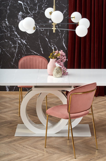 Kitchen Table Galardo | size: Length: 90cm, Width: 200cm, Height: 76cm | color: White/Gold | image: 5 | variant: 1013015