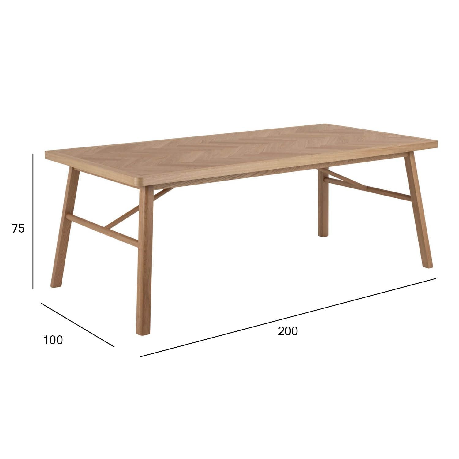 Kitchen Table Galway | size: Length: 100cm, Width: 200cm, Height: 75cm | color: Beige | image: 3 | variant: 1017895