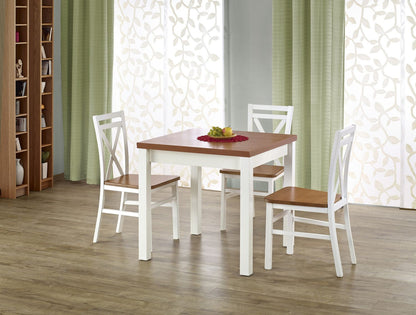Kitchen Table Gracjan | size: Length: 80cm, Width: 160cm, Height: 76cm | color: White/Brown | image: 2 | variant: 1006373