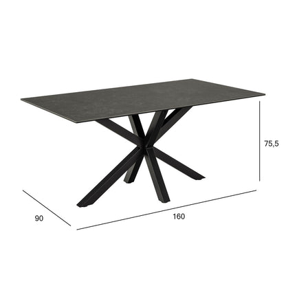 Kitchen Table Heaven 1 | size: Length: 90cm, Width: 160cm, Height: 75.5cm | color: Black | image: 3 | variant: 1006515