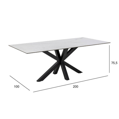 Kitchen Table Heaven | size: Length: 100cm, Width: 200cm, Height: 75.5cm | color: White | image: 3 | variant: 1006512
