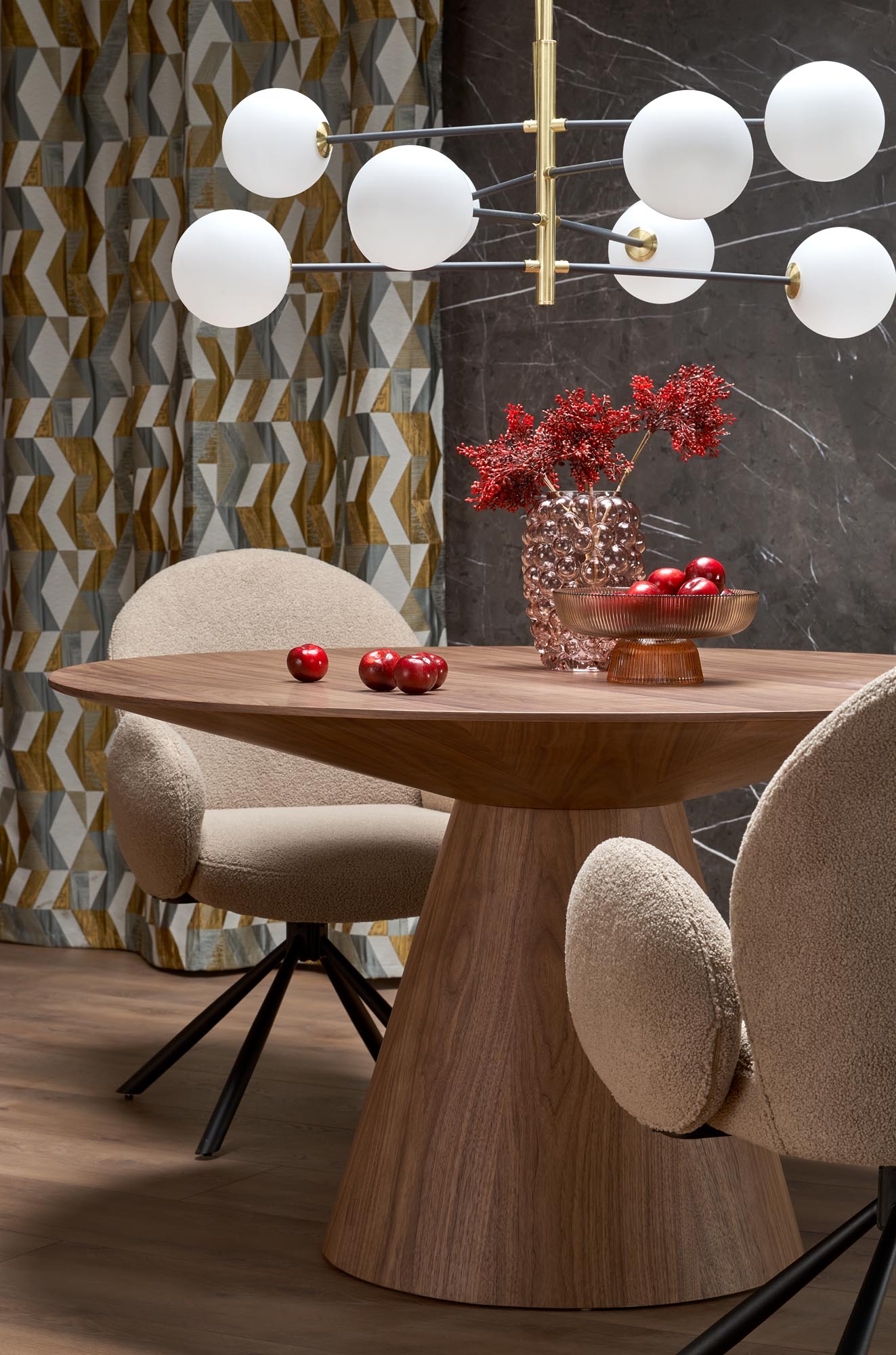 Kitchen Table Henderson | size: Length: 136cm, Width: 136cm, Height: 78cm, Diameter: 136cm | color: Walnut | image: 6 | variant: 1013018