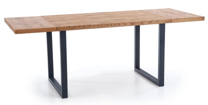 Kitchen Table Horus | size: Length: 80cm, Width: 206cm, Height: 76cm | color: Black/Oak | image: 2 | variant: 1011275