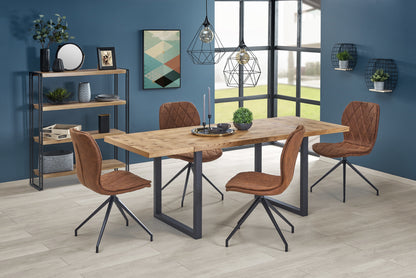 Kitchen Table Horus | size: Length: 80cm, Width: 206cm, Height: 76cm | color: Black/Oak | image: 3 | variant: 1011275