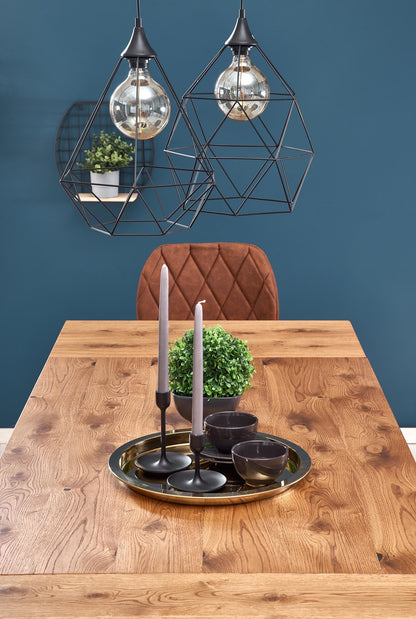 Kitchen Table Horus | size: Length: 80cm, Width: 206cm, Height: 76cm | color: Black/Oak | image: 5 | variant: 1011275