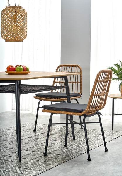 Kitchen Table Jackson | size: Length: 90cm, Width: 160cm, Height: 77cm | color: Black/Oak | image: 3 | variant: 1011998