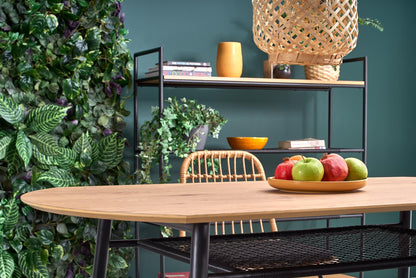 Kitchen Table Jackson | size: Length: 90cm, Width: 160cm, Height: 77cm | color: Black/Oak | image: 5 | variant: 1011998