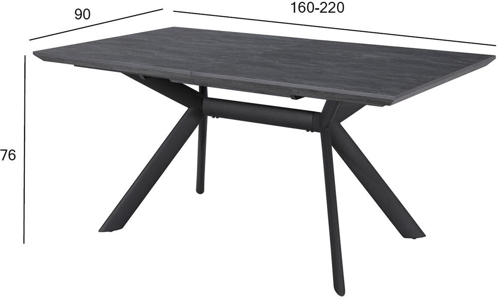 Kitchen Table Kristiansand | size: Length: 90cm, Width: 220cm, Height: 76cm | color: Black | image: 3 | variant: 1006013