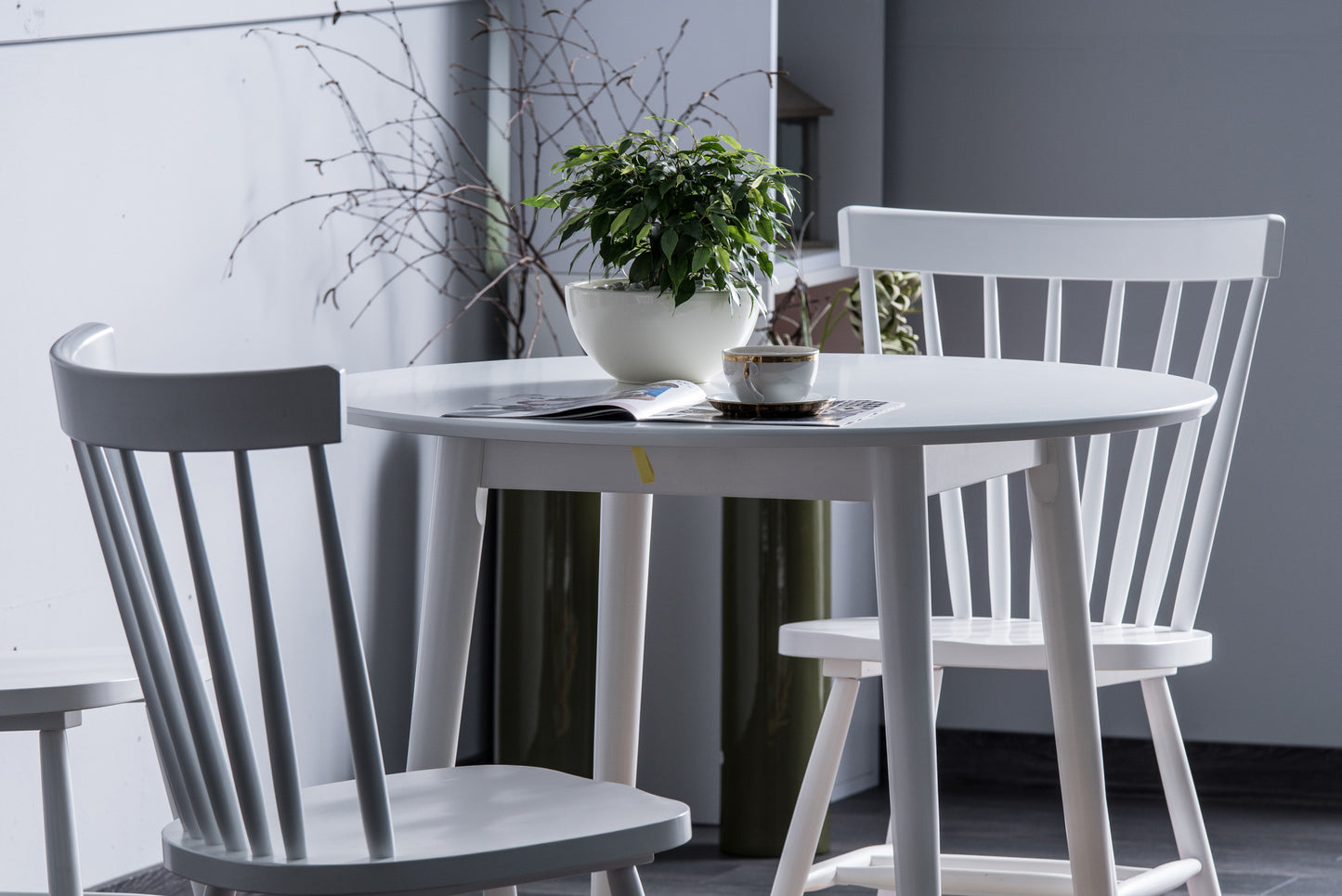 Kitchen Table Larson | size: Length: 90cm, Width: 90cm, Height: 75cm, Diameter: 90cm | color: White | image: 3 | variant: 1006551