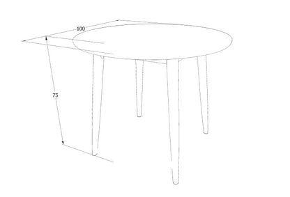 Kitchen Table Larson | size: Length: 90cm, Width: 90cm, Height: 75cm, Diameter: 90cm | color: White | image: 5 | variant: 1006551