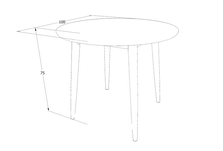 Kitchen Table Larson | size: Length: 90cm, Width: 90cm, Height: 75cm, Diameter: 90cm | color: White/Oak | image: 3 | variant: 1006552