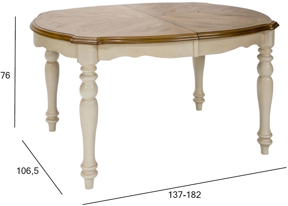 Kitchen Table Lily | size: Length: 106.5cm, Width: 182cm, Height: 76cm | color: Oak | image: 4 | variant: 1017620