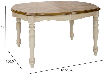 Kitchen Table Lily | size: Length: 106.5cm, Width: 182cm, Height: 76cm | color: Oak | image: 4 | variant: 1017620