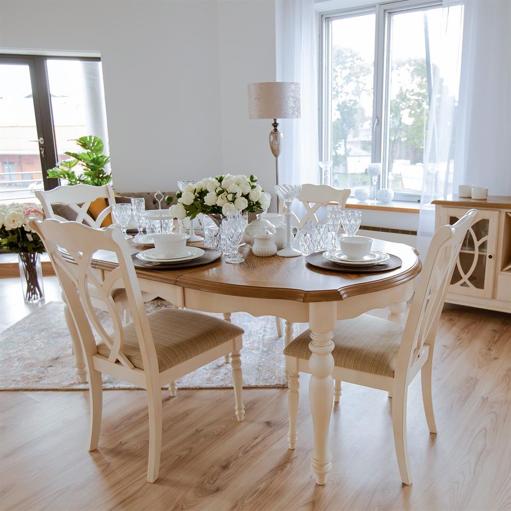 Kitchen Table Lily | size: Length: 106.5cm, Width: 182cm, Height: 76cm | color: Oak | image: 6 | variant: 1017620