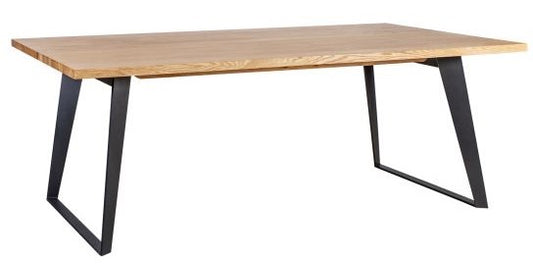 Kitchen Table Lisabona | size: Length: 100cm, Width: 220cm, Height: 75cm | color: Black/Oak | image: 1 | variant: 1011774