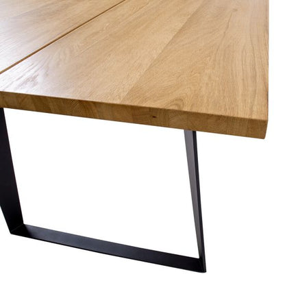 Kitchen Table Lisabona | size: Length: 100cm, Width: 220cm, Height: 75cm | color: Black/Oak | image: 3 | variant: 1011774