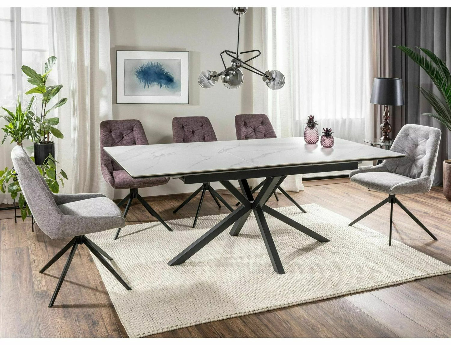 Kitchen Table Logan | size: Length: 90cm, Width: 200cm, Height: 75cm | color: White | image: 4 | variant: 1006616