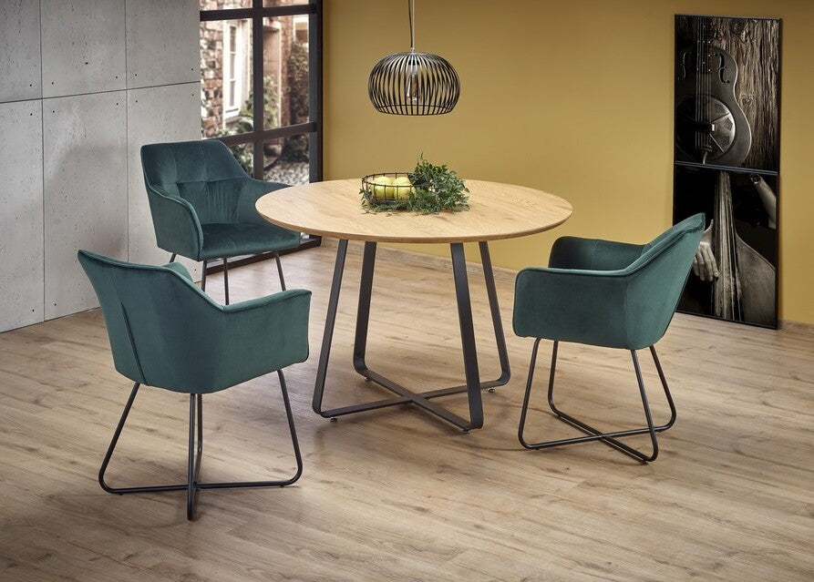 Kitchen Table Looper 2 | size: Length: 120cm, Width: 120cm, Height: 78cm, Diameter: 120cm | color: Oak | image: 6 | variant: 1011215