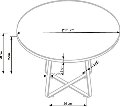 Kitchen Table Looper 2 | size: Length: 120cm, Width: 120cm, Height: 78cm, Diameter: 120cm | color: Oak | image: 9 | variant: 1011215