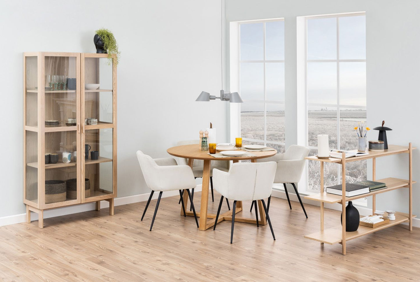 Kitchen Table Malika | size: Length: 120cm, Width: 120cm, Height: 75cm, Diameter: 120cm | color: Beige | image: 3 | variant: 1006480