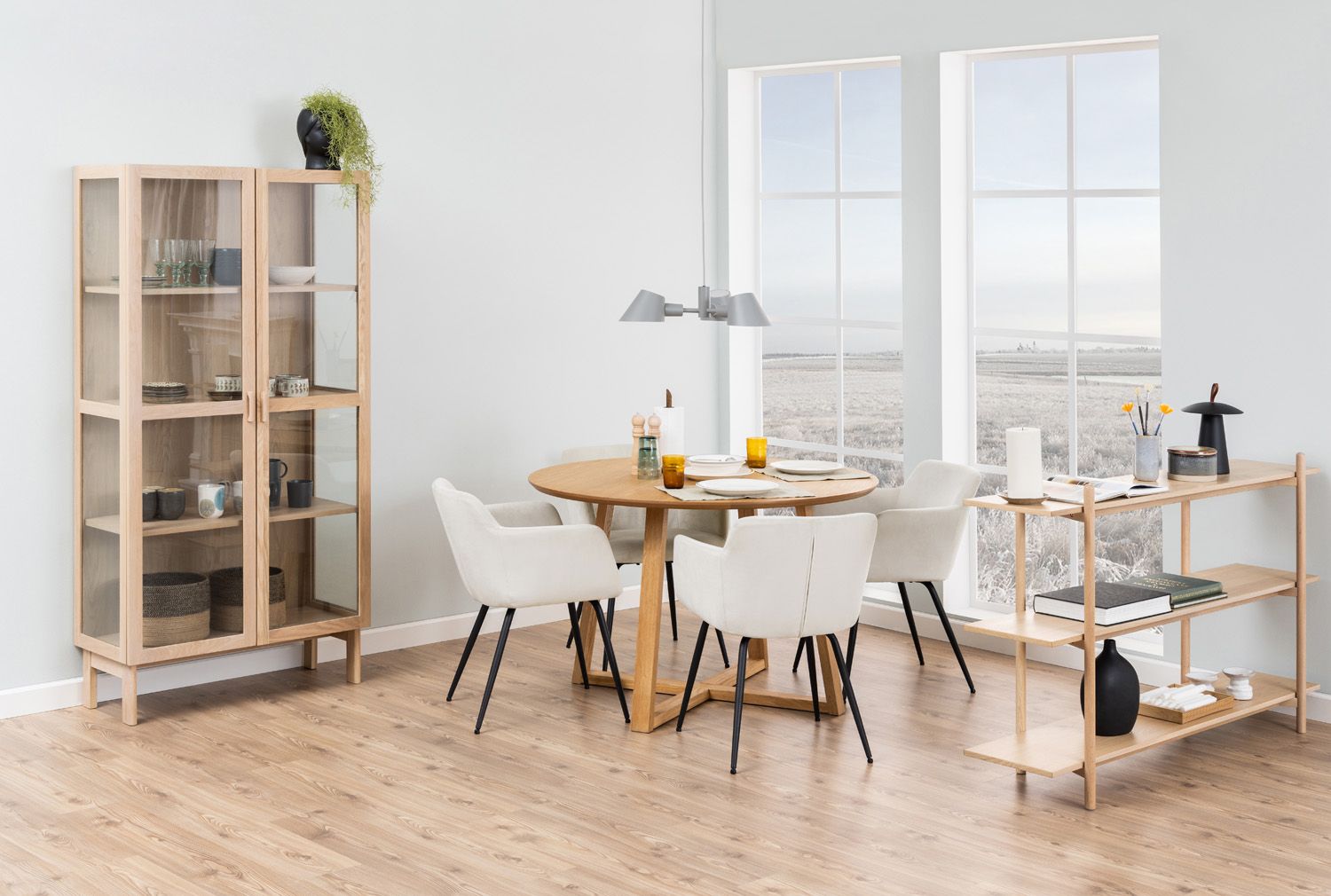 Kitchen Table Malika | size: Length: 120cm, Width: 120cm, Height: 75cm, Diameter: 120cm | color: Beige | image: 3 | variant: 1006480