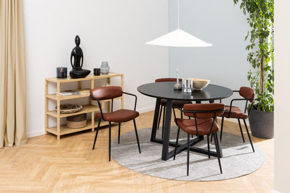 Kitchen Table Malika | size: Length: 120cm, Width: 120cm, Height: 75cm, Diameter: 120cm | color: Black | image: 3 | variant: 1006481