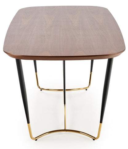 Kitchen Table Manchester | size: Length: 90cm, Width: 180cm, Height: 76cm | color: Black/Walnut | image: 3 | variant: 1011279
