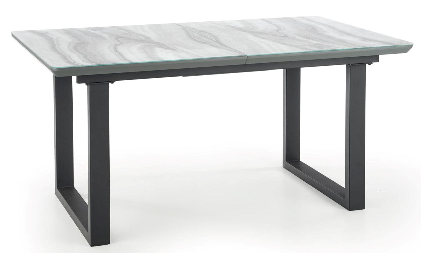 Kitchen Table Marley | size: Length: 90cm, Width: 200cm, Height: 76cm | color: Marble/Black/Grey | image: 1 | variant: 1012578