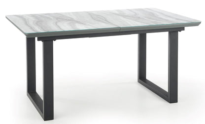 Kitchen Table Marley | size: Length: 90cm, Width: 200cm, Height: 76cm | color: Marble/Black/Grey | image: 1 | variant: 1012578