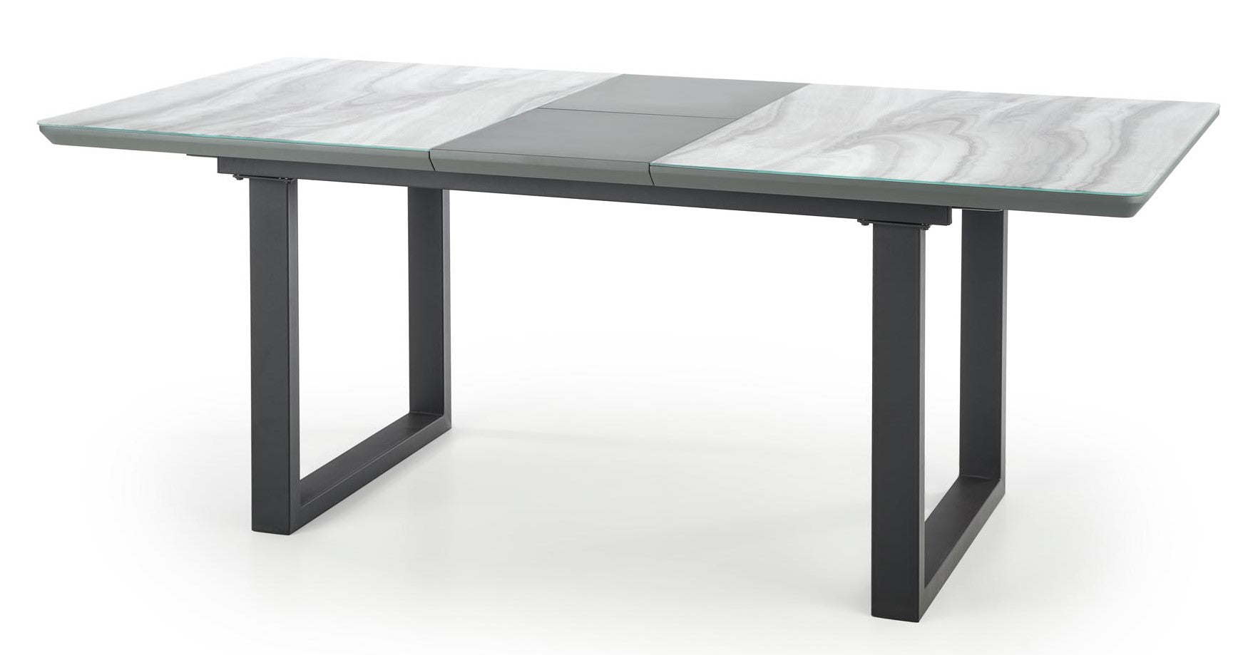 Kitchen Table Marley | size: Length: 90cm, Width: 200cm, Height: 76cm | color: Marble/Black/Grey | image: 2 | variant: 1012578