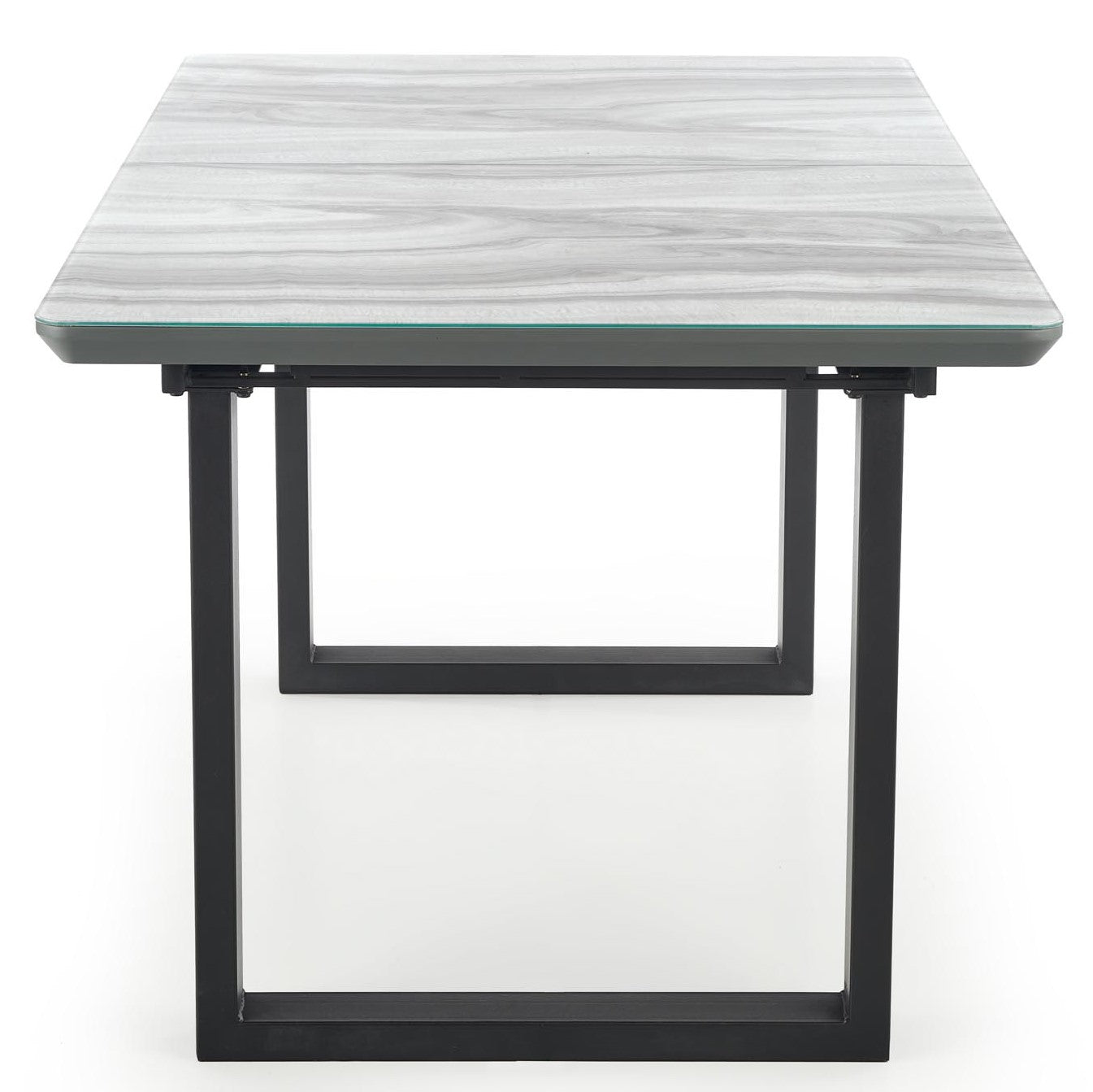 Kitchen Table Marley | size: Length: 90cm, Width: 200cm, Height: 76cm | color: Marble/Black/Grey | image: 6 | variant: 1012578
