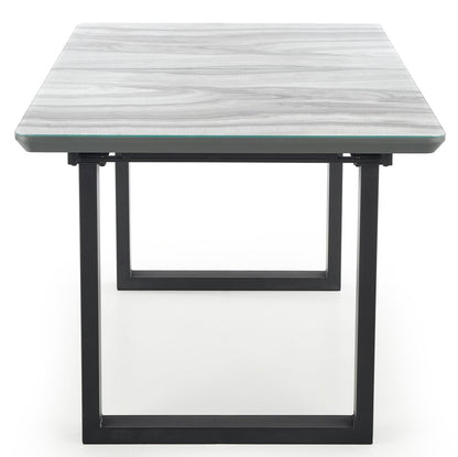 Kitchen Table Marley | size: Length: 90cm, Width: 200cm, Height: 76cm | color: Marble/Black/Grey | image: 6 | variant: 1012578