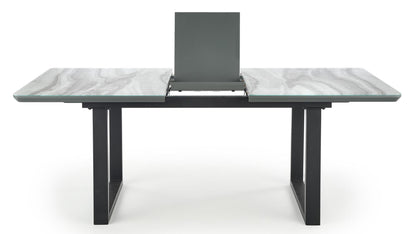 Kitchen Table Marley | size: Length: 90cm, Width: 200cm, Height: 76cm | color: Marble/Black/Grey | image: 8 | variant: 1012578