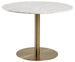 Kitchen Table Milan | size: Length: 105cm, Width: 105cm, Height: 75cm, Diameter: 105cm | color: White/Gold | image: 0 | variant: 1001560