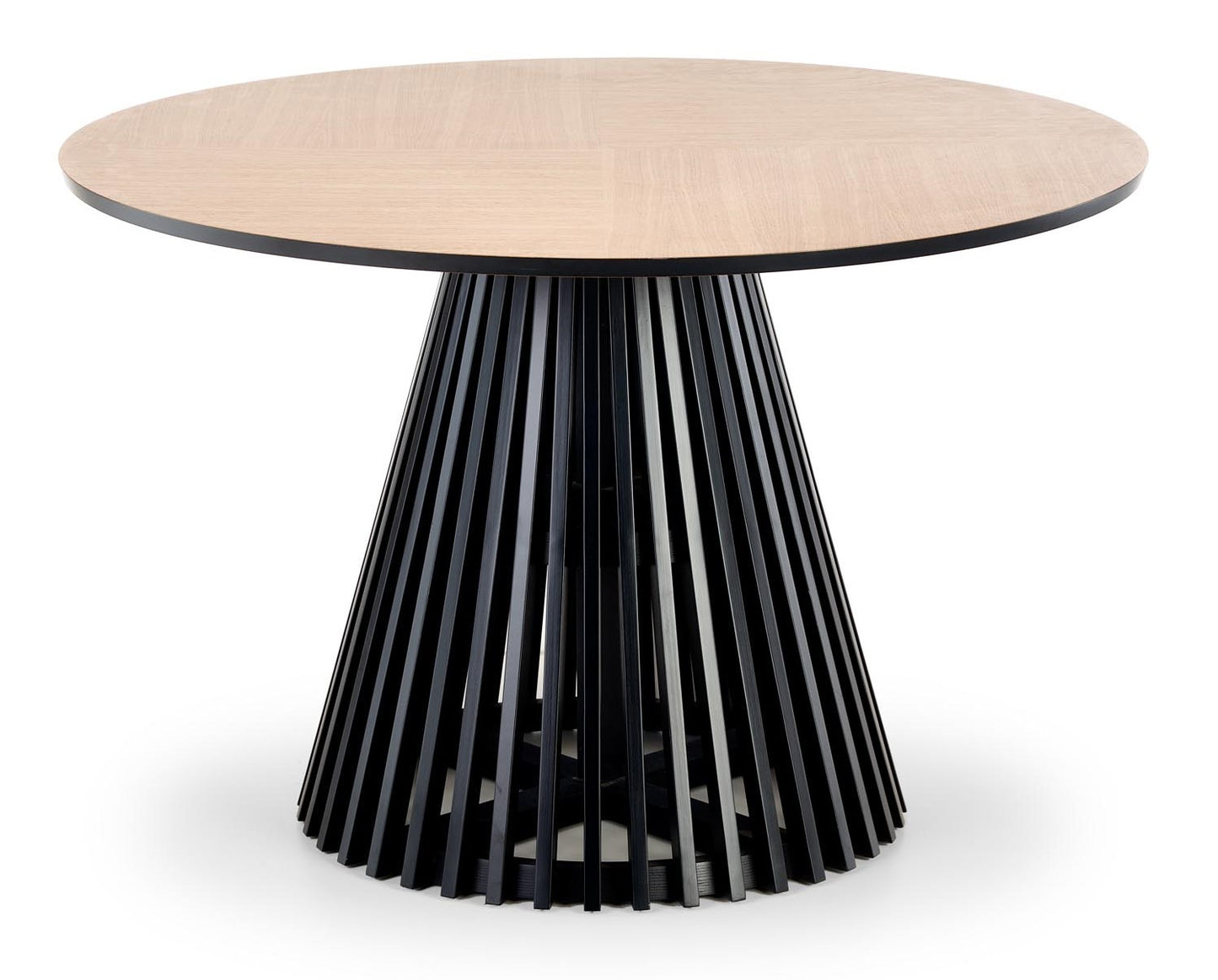 Kitchen Table Miyaki | size: Length: 120cm, Width: 120cm, Height: 77cm, Diameter: 120cm | color: Black/Oak | image: 1 | variant: 1012580
