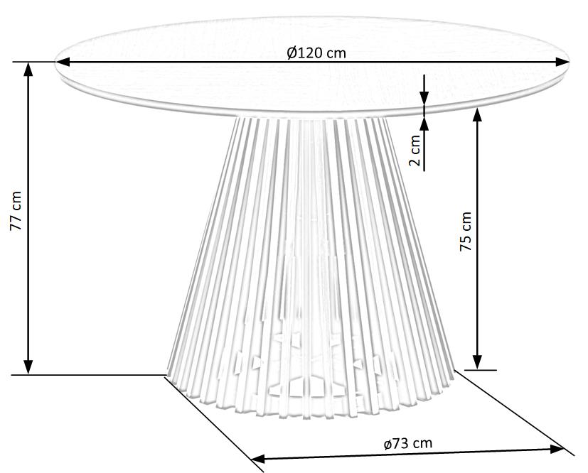 Kitchen Table Miyaki | size: Length: 120cm, Width: 120cm, Height: 77cm, Diameter: 120cm | color: Black/Oak | image: 10 | variant: 1012580